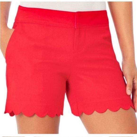 Isaac Mizrahi Pants - Isaac Mizrahi Red/Pink Scalloped Shorts Size 4